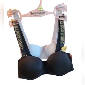Juicy Couture Intimates, 2 Pack Ultra Push Up Bra, Studded Sraps, 34C, NWT